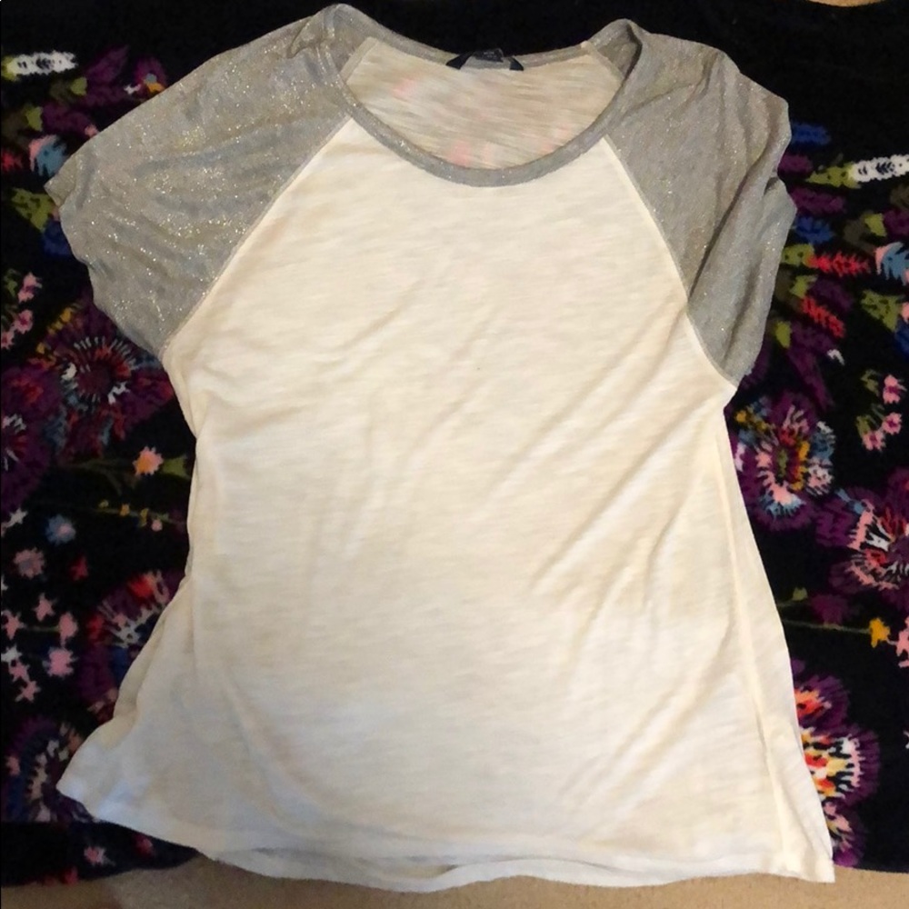 American eagle glitter sleeve t shirt